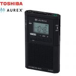 東芝 AUREX LEDライト付きポケットラジオ オーディオ 2WAY電源対応  ブラック 【メーカー直送品】【代引・日祝配送・時間指定 不可】 ≪AX-PRU60(K)≫