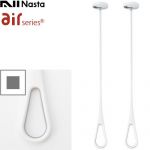 当商品の取付工事はお受けできません ナスタ AirHoop エアフープ 室内物干しユニット 天井取付タイプ Mサイズ2本セット  ホワイト×グレー ≪KS-NRP020-MM-WGR≫