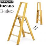 長谷川工業 lucano ルカーノ はしご・脚立 3-step（3段） 最大使用質量：100kg  マスタードイエロー 【直送 代引・土日祝配送・時間指定 不可】≪ML2.0-3(MY)≫