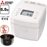 三菱 備長炭 炭炊釜 炊飯器 IHジャー炊飯器 0.09～1.0L(0.5合～5.5合)  白亜麻（しろあま） ≪NJ-VP10J-W≫