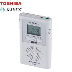 東芝 AUREX LEDライト付きポケットラジオ オーディオ AX-PR30(W)