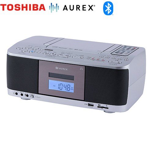 東芝 SD/USB/CDラジオカセットレコーダー AUREX オーディオ 声くっきり機能  シルバー 【メーカー直送品】【代引・日祝配送・時間指定 不可】 ≪AX-KCR70(S)≫