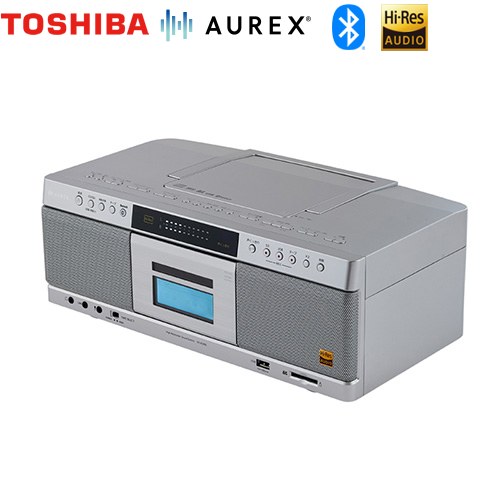 東芝 ハイレゾ対応SD/USB/CDラジオカセットレコーダー AUREX オーディオ 声くっきり機能 ハイレゾ/アップコンバート機能対応  シルバー 【メーカー直送品】【代引・日祝配送・時間指定 不可】 ≪AX-KCR90(S)≫