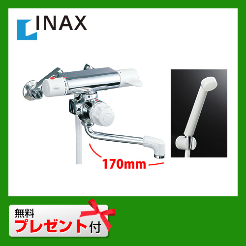 INAX　浴室水栓　蛇口　ミーティス　定量止水付サーモスタットシャワーバス水栓　浴槽・洗い場兼用　エコフルスプレーシャワー付　抗菌ハンドル　【シールテープ無料プレゼント!(希望者のみ)※同送の為開梱します】 　【送料無料】≪BF-M140TSD≫