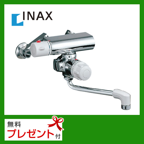 【送料無料】INAX・サーモスタット付バス水栓・壁付タイプ・ミーティスシリーズ・吐水口長さ170mm・定量止水【シールテープ無料プレゼント!(希望者のみ)※水栓の箱を開封し同梱します】≪BF-M340T≫