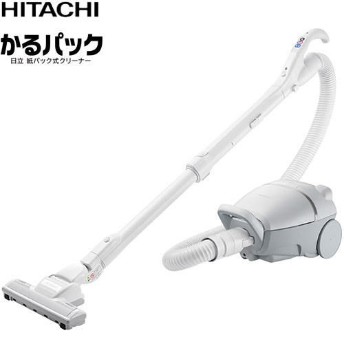日立 紙パック式クリーナー かるパック 掃除機 紙パック式 1.3L  ライトグレー ≪CV-KV70P(H)≫