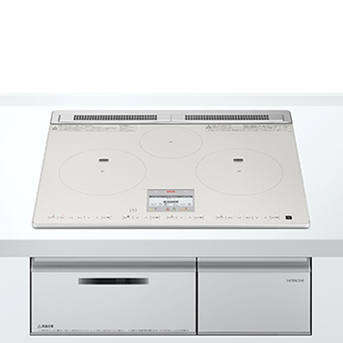 日立 IHクッキングヒーター HT-8STF N8Tシリーズ 60cm 日立（HITACHI） HT-N8STF(S) IHクッキングヒーター ビルトイン 3口 IH
