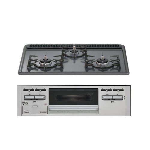 Rinnai RS31M5H2SABW-13A ダークグレー メタルトップシリーズ ビルトインガスコンロ (都市ガス用・両側強火力・幅60cm) Metal メタルトップシリーズ ビルトインコンロ 幅60cm リンナイ