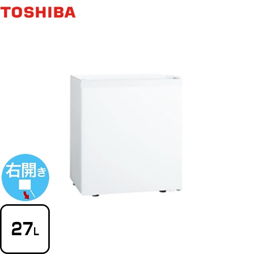【特別配送】 東芝 冷蔵庫 1ドア冷蔵庫 右開きタイプ 容量27L ホワイト 【代引不可】≪GR-HB30PT-WU≫