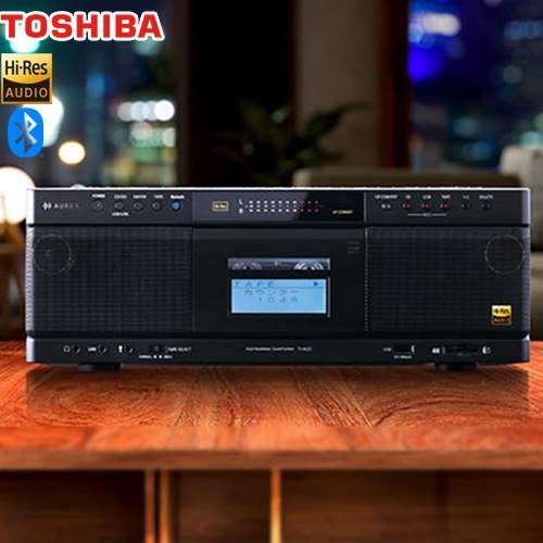 東芝 ハイレゾ対応SD/USB/CDラジオカセットレコーダー オーディオ ハイレゾ/アップコンバート機能対応  ブラック 【メーカー直送品】【代引・日祝配送・時間指定 不可】 ≪TY-AK21-K≫